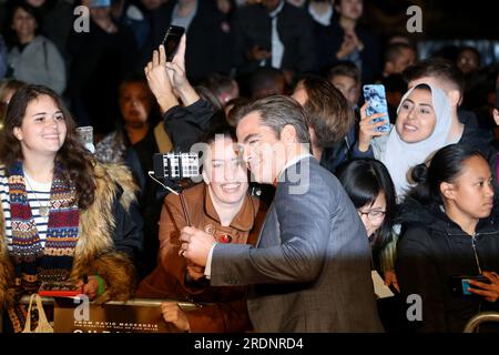 Londra, Regno Unito. 17 ottobre 2018. Chris Pine partecipa alla prima europea di "Outlaw King" durante il BFI London Film Festival di Londra. (Foto di Fred Duval/SOPA Images/Sipa USA) credito: SIPA USA/Alamy Live News Foto Stock