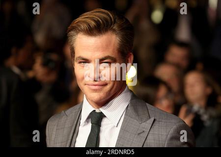 Londra, Regno Unito. 17 ottobre 2018. Chris Pine partecipa alla prima europea di "Outlaw King" durante il BFI London Film Festival di Londra. (Foto di Fred Duval/SOPA Images/Sipa USA) credito: SIPA USA/Alamy Live News Foto Stock