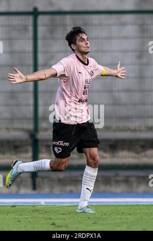 Edoardo Soleri del Palermo calcio festeggia dopo aver segnato un