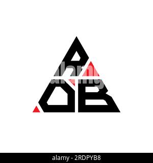 Logo ROB a forma di lettera triangolare con forma triangolare. Monogramma di design del logo ROB Triangle. Modello di logo vettoriale a triangolo ROB DI colore rosso. ROB triangul Illustrazione Vettoriale