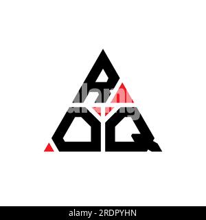 Logo ROQ triangolare a lettere con forma triangolare. Monogramma di design con logo triangolare ROQ. Modello di logo vettoriale ROQ triangolare di colore rosso. ROQ triangul Illustrazione Vettoriale