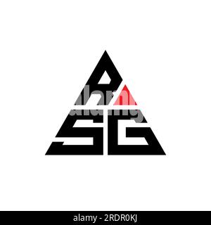 Design con logo a lettera triangolare RSG con forma triangolare. Monogramma di design con logo triangolare RSG. Modello di logo vettoriale triangolare RSG di colore rosso. RSG triangul Illustrazione Vettoriale