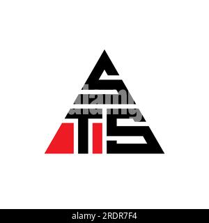 Logo STS triangolare a lettera con forma triangolare. Monogramma di design con logo triangolare STS. Modello di logo vettoriale a triangolo STS di colore rosso. STS triangul Illustrazione Vettoriale