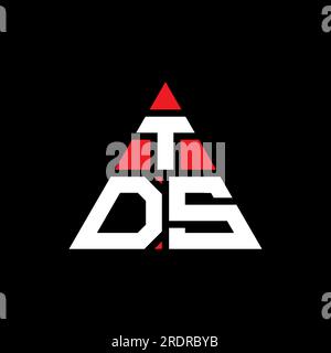 Logo TDS triangolare a lettera con forma triangolare. Monogramma di design con logo triangolare TDS. Modello con logo vettoriale TDS triangolare di colore rosso. TDS triangul Illustrazione Vettoriale