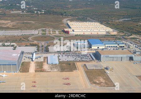 Vista aerea dell'aeroporto internazionale di Atene. Foto Stock