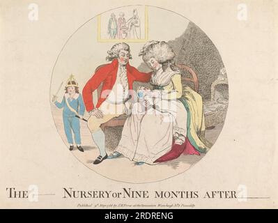 The (Prince's) Nursery o nove mesi dopo il 1786 di James Gillray Foto Stock