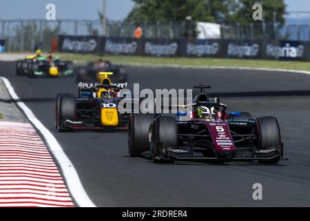 05 POURCHAIRE Theo (fra), ART Grand Prix, Dallara F2, azione durante la 9a prova del Campionato FIA di Formula 2 2023 dal 21 al 23 luglio 2023 sull'Hungaroring, a Mogyorod, Ungheria Foto Stock
