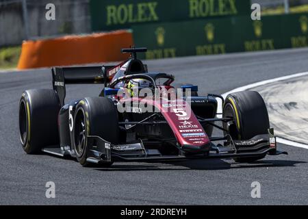 05 POURCHAIRE Theo (fra), ART Grand Prix, Dallara F2, azione durante la 9a prova del Campionato FIA di Formula 2 2023 dal 21 al 23 luglio 2023 sull'Hungaroring, a Mogyorod, Ungheria Foto Stock