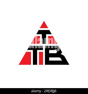 Logo TTB a lettera triangolare con forma triangolare. Monogramma di design con logo triangolare TTB. Modello di logo vettoriale triangolare TTB di colore rosso. TTB triangul Illustrazione Vettoriale