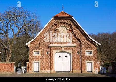 Haus Rueschhaus, costruita nel 1749 da Johann Conrad Schlaun, sede del Museo Annette von Droste-Huelshoff, Muenster-Nienberge, Muensterland, Nord Foto Stock