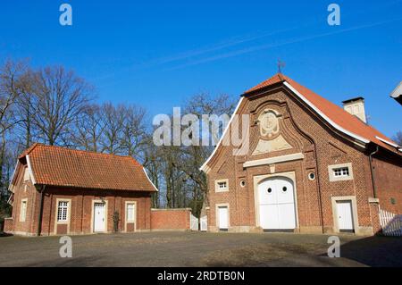 Haus Rueschhaus, costruita nel 1749 da Johann Conrad Schlaun, sede del Museo Annette von Droste-Huelshoff, Muenster-Nienberge, Muensterland, Nord Foto Stock