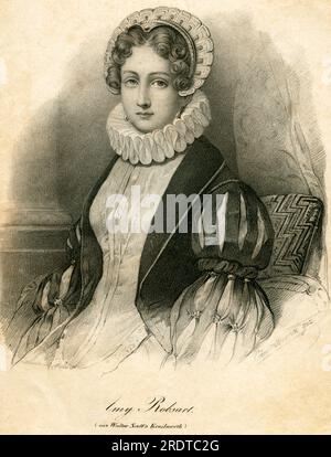 Europa, Großbritannien, Oxfordshire, Cumnor Place, Amy Robsart aus Walter Scott's Kenilworth , erste Ehefrau des Earl of Leicester Robert Dudley , gezeichnet von Cäcilie Brandt , im 19. Jahrhundert. / Europa, Gran Bretagna, Oxfortshire, Cumnor Place, Amy Robsart , Da Walter Scott's Kenilworth , prima moglie di Robert Dudley, conte di Leicester, disegnato da Cäcilie Brandt , XIX secolo . Foto Stock