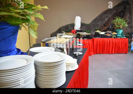 Buffet catering per cerimonie nuziali nel ristorante Foto Stock