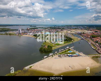 Foto aerea del delfinario di Harderwijk, Paesi Bassi. Foto Stock