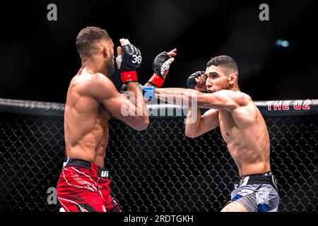 LONDRA, REGNO UNITO. 22 luglio 2023. Jai Herbert vs Fares Ziam - Lightweight Bout durante UFC Fight Night: Aspinal vs Tybura alla O2 Arena sabato 22 luglio 2023 a LONDRA, in INGHILTERRA. Crediti: Taka G Wu/Alamy Live News Foto Stock