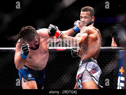 LONDRA, REGNO UNITO. 22 luglio 2023. Danny Roberts vs Jonny Parsons - Welterweight Bout durante UFC Fight Night: Aspinal vs Tybura alla O2 Arena sabato 22 luglio 2023 a LONDRA, in INGHILTERRA. Crediti: Taka G Wu/Alamy Live News Foto Stock