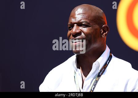 Mogyorod, Ungheria. 23 luglio 2023. L'attore Terry si avvale del paddock prima del Gran Premio di F1 d'Ungheria . Crediti: Marco Canoniero/Alamy Live News Foto Stock