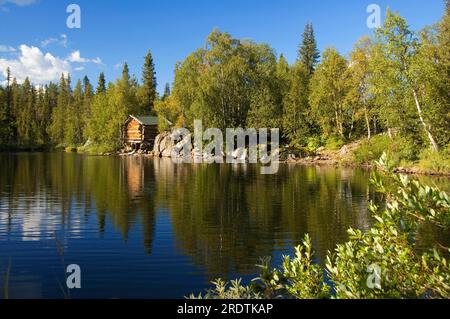 Lago, Munio, Torassieppi, Lapponia, Finlandia, Aekaesmilly Foto Stock