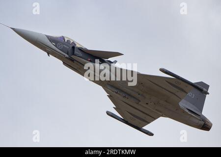 SAAB JAS-39E Gripen esposto al Royal International Air Tattoo 2023. Foto Stock