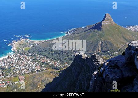 Blick vom Tafelberg auf Kapstadt, S Foto Stock