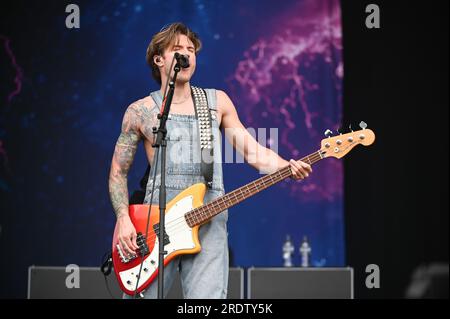 22 luglio 2023, Sheffield, South Yorkshire, U.K: McFly,Performing at Tramlines Festival,Sheffield , UK , 22.07.2023 (Credit Image: © Robin Burns/ZUMA Press Wire) SOLO PER USO EDITORIALE! Non per USO commerciale! Foto Stock