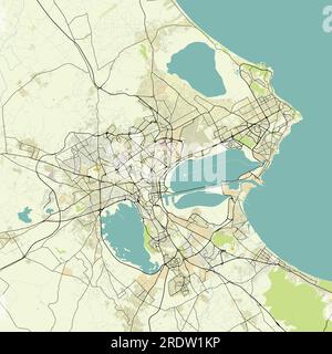 Mappa vettoriale dettagliata della città di Palermo, Italia Illustrazione Vettoriale