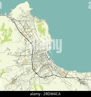 Mappa vettoriale dettagliata della città di Palermo, Italia Illustrazione Vettoriale