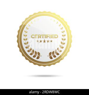Icona di controllo badge. Verificare il timbro dell'icona. Badge certificato per l'azienda o per festeggiare. Illustrazione vettoriale Illustrazione Vettoriale