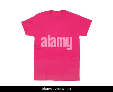 T-shirt magenta sfondo bianco bianco Foto Stock