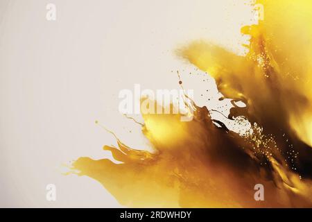 Design astratto dello sfondo color acquerello dorato Illustrazione Vettoriale