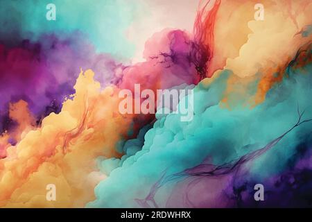 Sfondo astratto color acquerello arcobaleno. Illustrazione Vettoriale