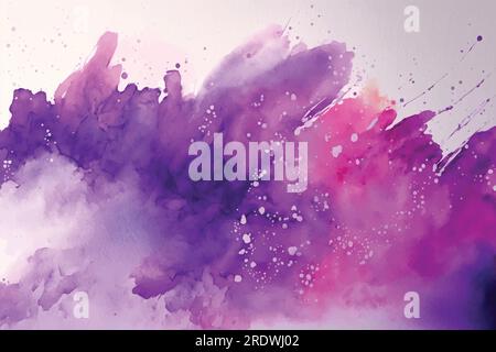 Design astratto dello sfondo viola ad acquerello Illustrazione Vettoriale