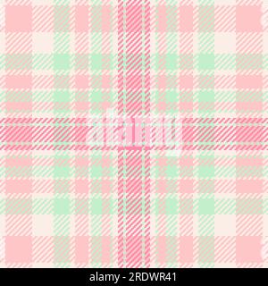 Sfondo vettoriale tessuto a quadri senza cuciture con motivo in tessuto tartan in colori chiari e lino. Illustrazione Vettoriale