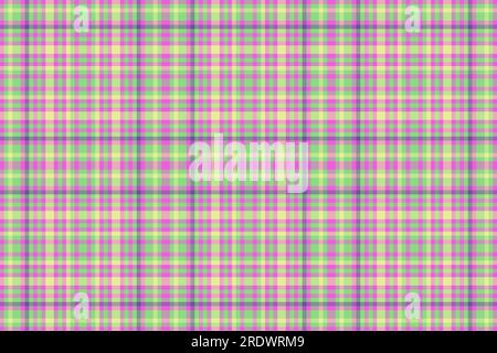 Sfondo a quadri senza cuciture con motivo motivo a quadri e vettoriale in tessuto tartan nei colori verde e magenta. Illustrazione Vettoriale