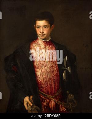 Ranuccio Farnese 11 anni 1541-1542 di Tiziano Vecellio Foto Stock