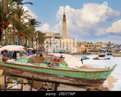 La città di Alessandria si trova sulla costa settentrionale del Mediterraneo dell'Egitto, ad ovest del delta del Nilo. Fondata intorno al 331 a.C. da Alessandro il Foto Stock