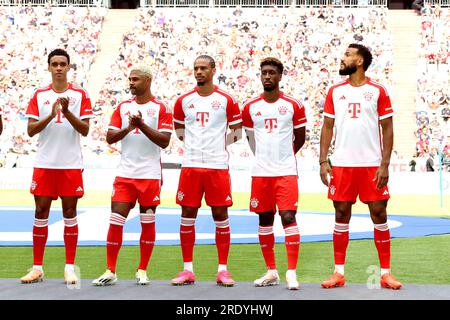 Monaco, Germania. 23 luglio 2023. Jamal Musiala Serge Gnabry Leroy sane Kingsley Coman Eric Maxim Choupo-Moting - immagine responsabile, Copyright © Andy KNOTH /ATP Images (KNOTH Andy/ATP/SPP) credito: SPP Sport Press Photo. /Alamy Live News Foto Stock