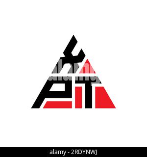 Logo XPT a lettera triangolare con forma triangolare. Monogramma di design con logo triangolare XPT. Modello di logo vettoriale triangolare XPT di colore rosso. XPT triangul Illustrazione Vettoriale