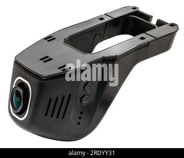 videoregistratore per auto nero su bianco Foto Stock