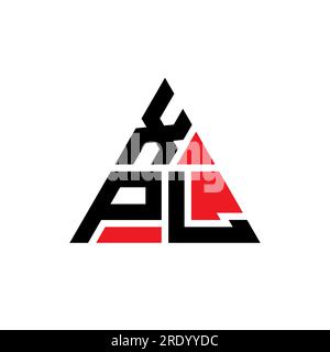 Logo XPL a lettera triangolare con forma a triangolo. Monogramma di design con logo triangolare XPL. Modello con logo vettoriale triangolare XPL di colore rosso. XPL triangul Illustrazione Vettoriale
