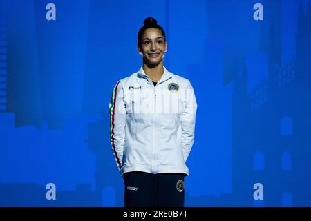 22 luglio 2023, Milano, Salerno, Italia: Sofia Raffaeli (ITA) durante la Rhythmic Gymnastics FIG World Cup 2023 il 21/23 luglio 2023 al Mediolanum Forum Assago di Milano (Credit Image: © Francesco Luciano/ZUMA Press Wire) SOLO USO EDITORIALE! Non per USO commerciale! Foto Stock