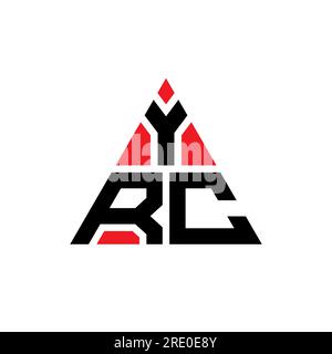 Logo a lettere triangolari YRC con forma triangolare. Monogramma di design con logo a triangolo YRC. Modello di logo vettoriale a triangolo YRC di colore rosso. YRC triangul Illustrazione Vettoriale