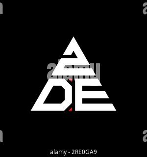 Logo a lettera triangolare ZDE con forma triangolare. Monogramma di design con logo triangolare ZDE. Modello di logo vettoriale triangolare ZDE di colore rosso. ZDE triangul Illustrazione Vettoriale