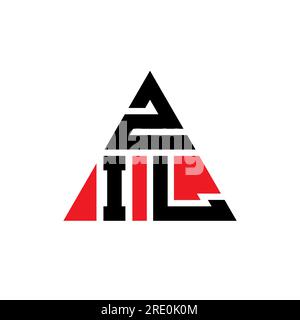 Logo ZIL a lettere triangolari con forma triangolare. Monogramma con logo triangolare ZIL. Modello di logo vettoriale triangolare ZIL di colore rosso. ZIL triangul Illustrazione Vettoriale
