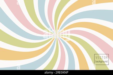 Delicato sfondo di caramelle vettoriali pastello con strisce vorticose per striscioni, siti Web, cartoline Illustrazione Vettoriale