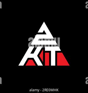 Logo ZKT a lettera triangolare con forma triangolare. Monogramma con logo triangolare ZKT. Modello con logo vettoriale triangolare ZKT di colore rosso. ZKT triangul Illustrazione Vettoriale