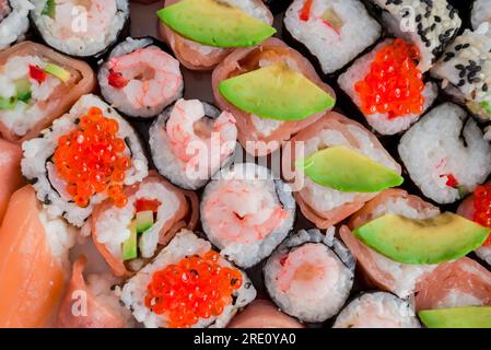 Foto dello sfondo del sushi Foto Stock