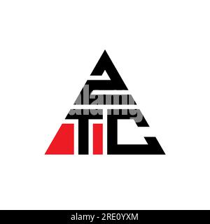 Logo ZTC triangolare a lettera con forma triangolare. Monogramma di design con logo triangolare ZTC. Modello di logo vettoriale a triangolo ZTC di colore rosso. ZTC triangul Illustrazione Vettoriale