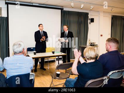 Il futuro deputato per il collegio di Exmouth and East Exeter, David Reed. Foto Stock