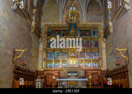 La basilica romanica di San Isidoro fu dedicata nel 1149 alla presenza del re Alfonso VII e di diversi vescovi tra cui l'arcivescovo di Sant'Isidoro Foto Stock